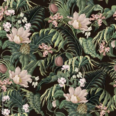 Papier peint à motif  Fleurs sauvages dans la forêt équatoriale