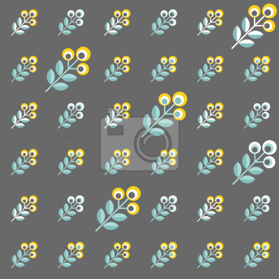 Papier peint à motif  Fleurs scandinaves des années 70