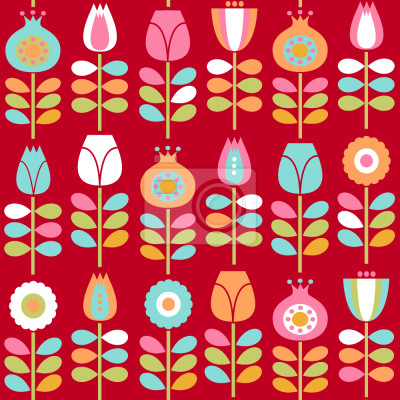 Papier peint à motif  Fleurs Septées