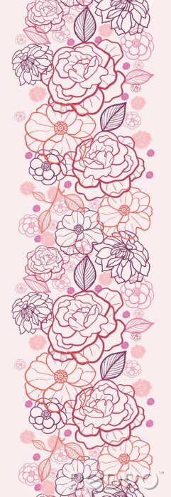 Papier peint à motif  Fleurs sur une composition rose