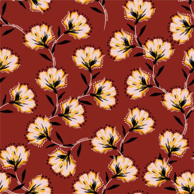 Floral bouquet vector pattern with blooming retro flowers seamless pattern in vector EPS10 ,Design for fashion ,fabric,web,wallpaper,wrapping