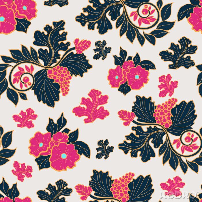 Papier peint à motif  Floral pattern sans couture avec fleur. Fond de vecteur pour le textile, impression, fonds d'écran, emballage.