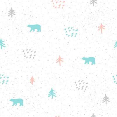 Papier peint à motif  Fond d'arrière-plan sans fin d'ours fait main.