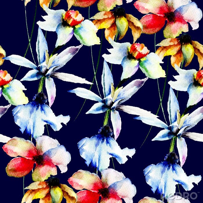Papier peint à motif  Fond d'écran sans couture avec des fleurs de printemps