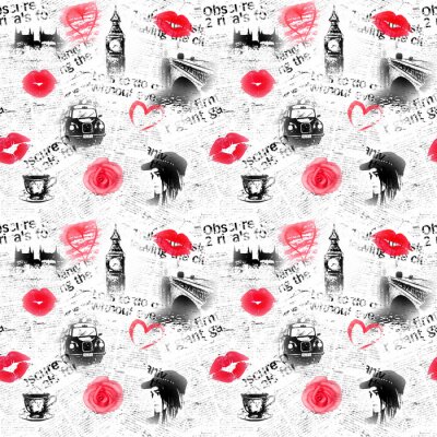 Papier peint à motif  Fond de mode de Londres