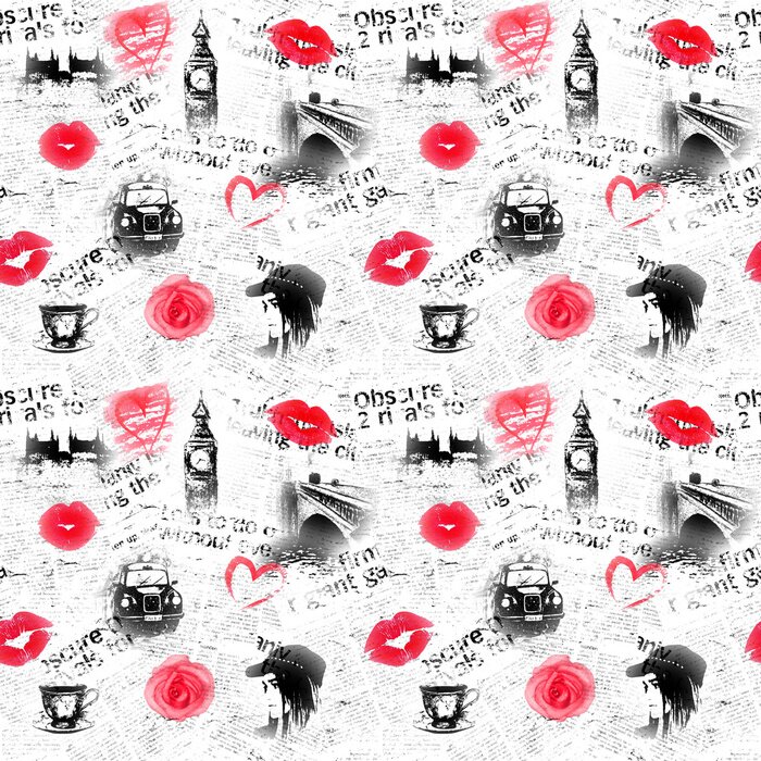 Papier peint à motif  Fond de mode de Londres