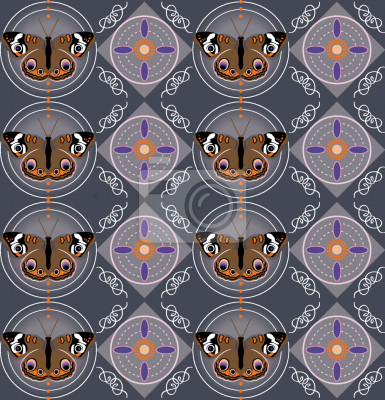 Papier peint à motif  Fond de papillons bruns et colorés