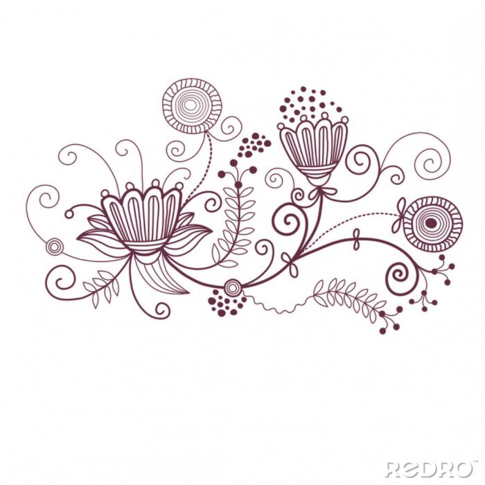 Papier peint à motif  fond floral