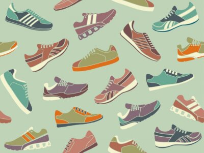 Papier peint à motif  Fond transparent à partir d'images de chaussures de sport