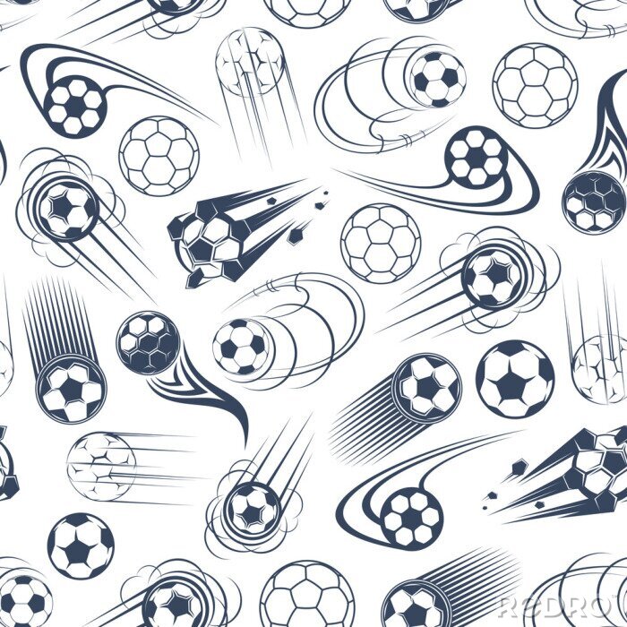 Papier peint à motif  Football, football, balles, seamless, modèle