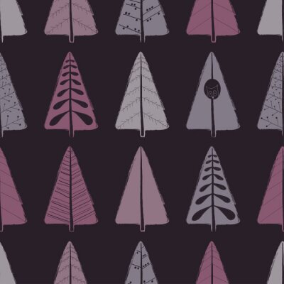 Papier peint à motif  Forêt aux couleurs violettes