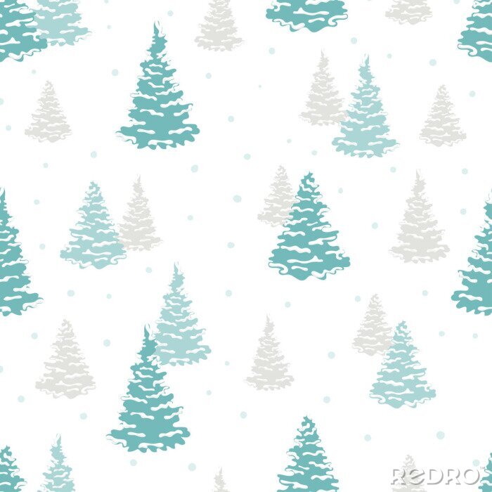 Papier peint à motif  Forêt d'hiver délicate