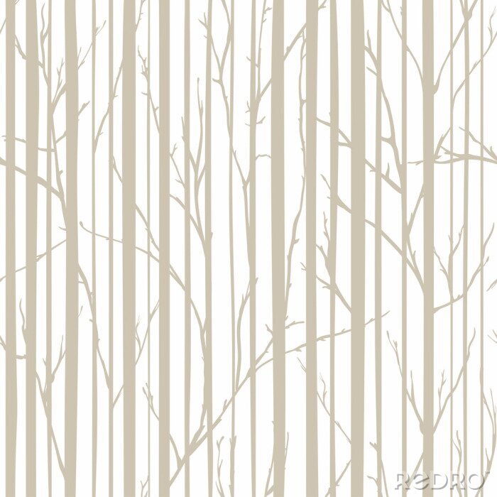 Papier peint à motif  Forêt dans un style minimaliste
