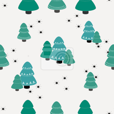 Papier peint à motif  Forêt de conifères pour les enfants