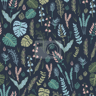 Papier peint à motif  Forêt de nuit