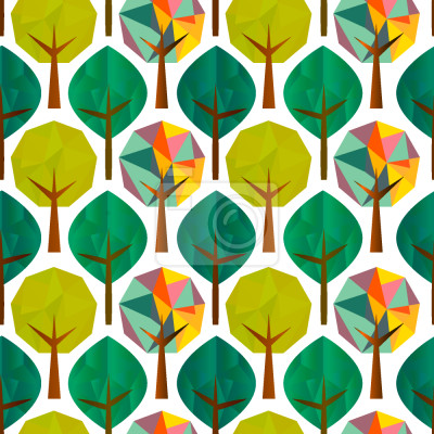 Papier peint à motif  Forêt géométrique