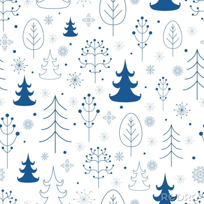 Papier peint à motif  Forêt, hiver, fond