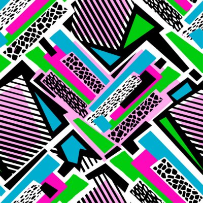 Papier peint à motif  Formes géométriques de graffitis colorés