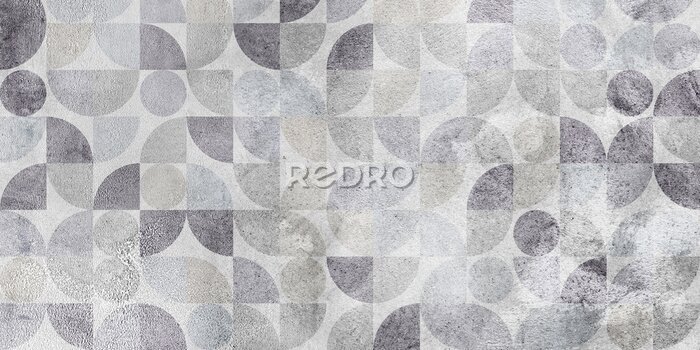 Papier peint à motif  Formes géométriques grises