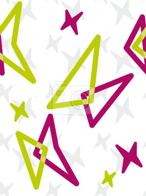 Papier peint à motif  Formes géométriques vertes et roses