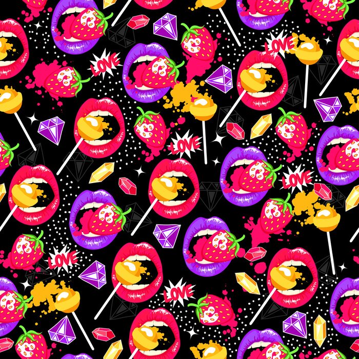 Papier peint à motif  Formes minimalistes noires et jaunes