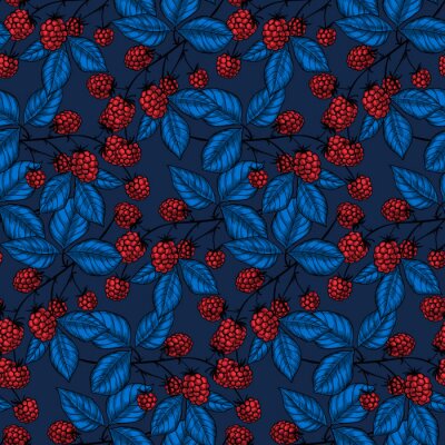 Papier peint à motif  Fourrés de framboises