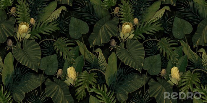 Papier peint à motif  Fourrés exotiques mystérieux