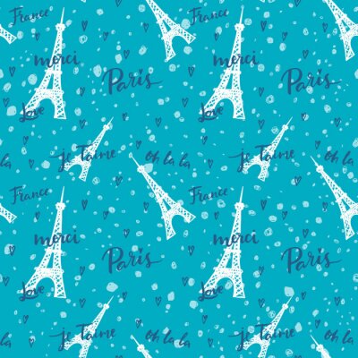 Papier peint à motif  France, Paris, Oh La La! Mode fond transparent.