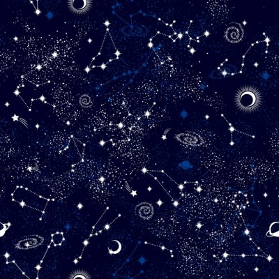 Papier peint à motif  Galaxy constilation transparente motif impression