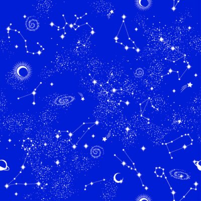 Papier peint à motif  Galaxy constilation transparente motif impression