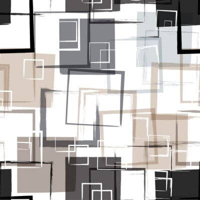 Papier peint à motif  Geometric modern Seamless pattern. Grunge texture. Squares. Vector illustration. Abstract geometric shapes