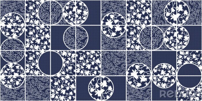 Papier peint à motif  Géométrie inspirée des azulejos