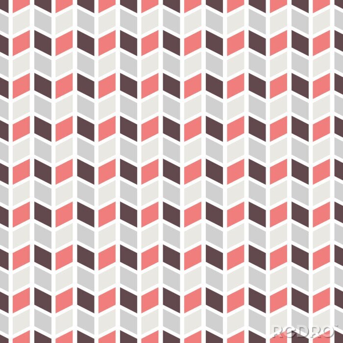 Papier peint à motif  Géométrie scandinave dans les tons de rouge et de gris