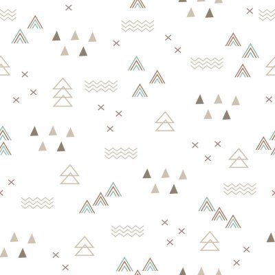 Papier peint à motif  Géométrie scandinave minimaliste aux couleurs vives