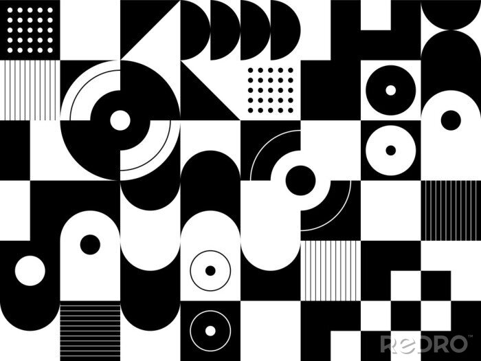 Papier peint à motif  Geometry minimalist artwork poster with simple shape and figure. Abstract vector pattern design in Scandinavian style for web banner, business presentation, branding package, fabric print, wallpaper