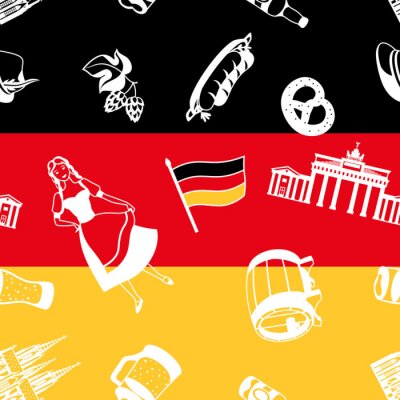 Papier peint à motif  German seamless pattern. Germany national traditional symbols.
