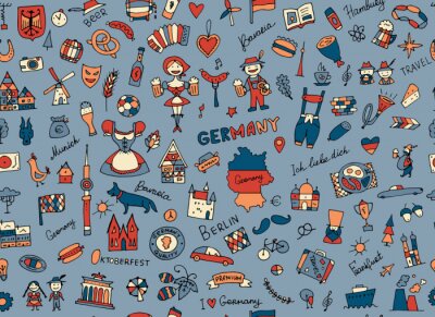 Papier peint à motif  Germany, design elements. Seamless pattern