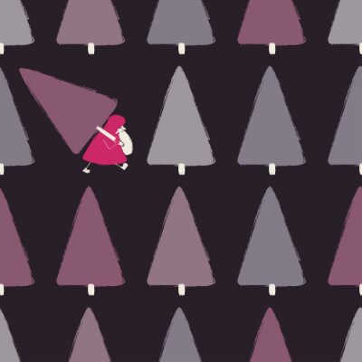 Papier peint à motif  Gnomes dans la forêt