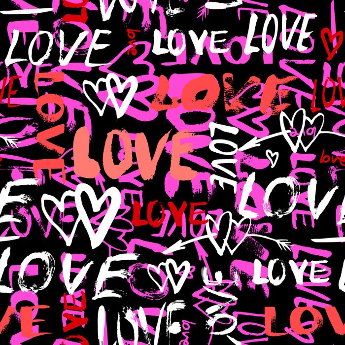 Papier peint à motif  Graffiti Love pour jeunes
