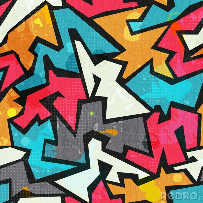 Papier peint à motif  Graffiti style grunge