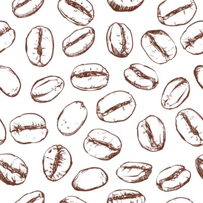 Papier peint à motif  Grain de café, y compris seamless sur fond blanc, Vector clip art