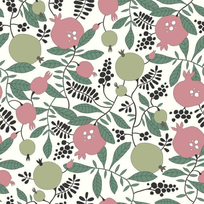 Papier peint à motif  Granaatappel en appels