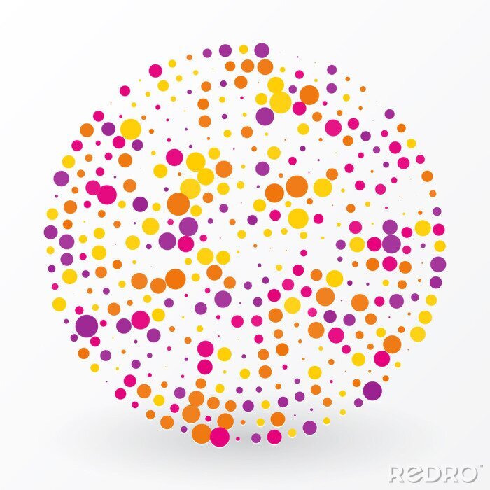 Papier peint à motif  grand cercle de couleur des petits pois