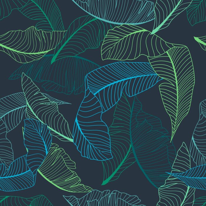 Papier peint à motif  Grandes feuilles transparentes