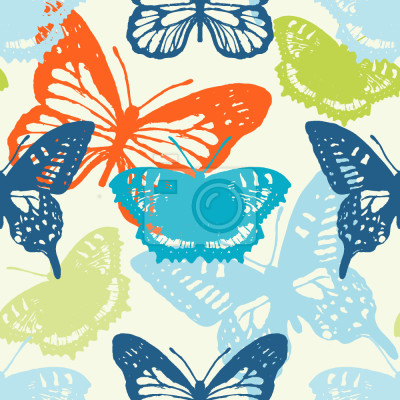 Papier peint à motif  Grands papillons peints