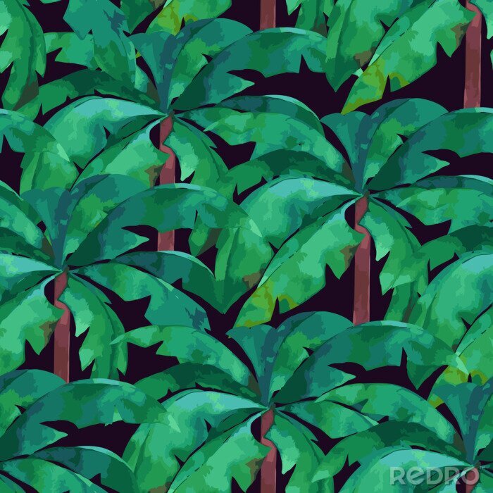 Papier peint à motif  Graphique de la jungle, palmiers