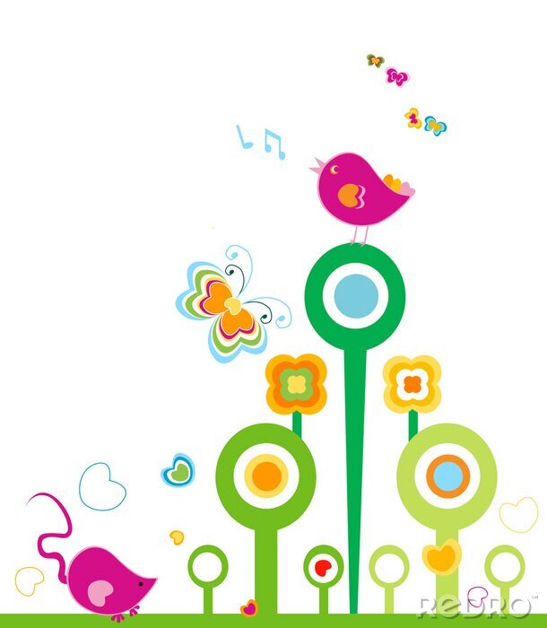 Papier peint à motif  Graphiques colorés modernes inspirés par la nature