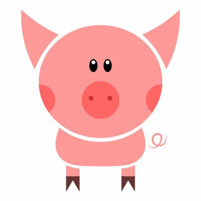 Graphiques de cochon rose dans un style simple