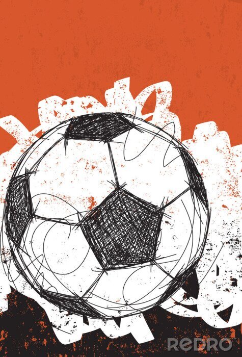 Papier peint à motif  Graphiques de football avec un croquis du ballon