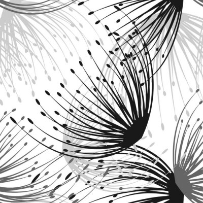 Papier peint à motif  Graphiques modernes de pissenlits clairs et foncés